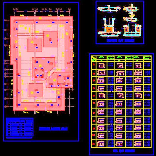 Footing and Column DWG Details for Residential Buildings